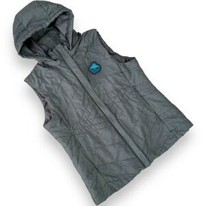 Fossa Apparel Puffer Vest Gray Heathered Hooded Insulated Full Zip Women’s Small